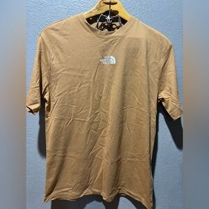 The North Face Tan embroidered logo essential short sleeve shirt size XS